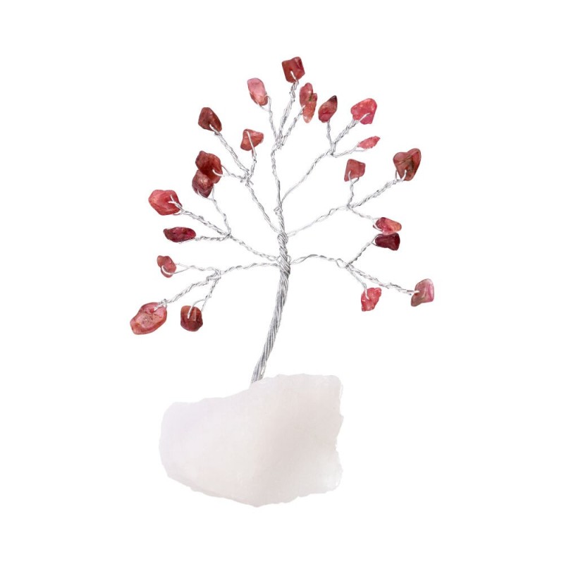 Albero di Rubelite Mini con Quarzo Grezzo