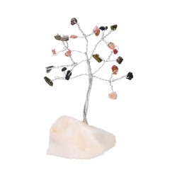 Albero di Tormalina Multi Colore Mini con Quarzo Grezzo