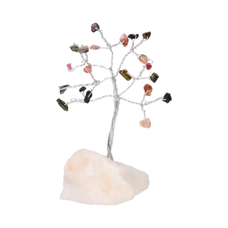Albero di Tormalina Multi Colore Mini con Quarzo Grezzo