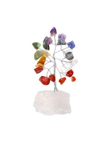 Albero dei Chakra Mini con Quarzo Grezzo