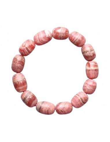 Grand bracelet de rhodochrosite et de...