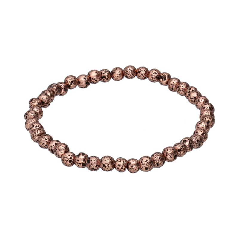 Bracciale in Lava con Bagno d'Argento 4mm