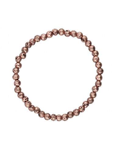 Bracciale in lava con bagno di rame 4 mm