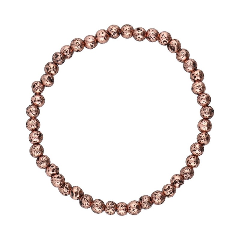 Bracciale in Lava con Bagno d'Argento 4mm