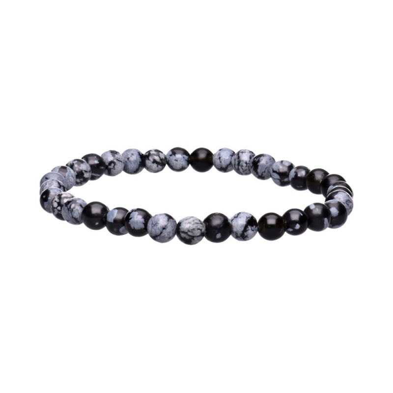 Bracciale Infantile in Obsidiana Neve 4mm