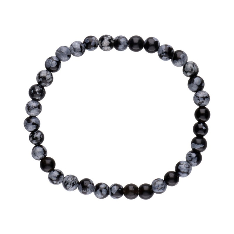 Bracciale Infantile in Obsidiana Neve 4mm