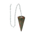 Pendule à facettes en Jaspe Unakite (54)