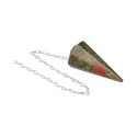 Unakite Jasper Faceted Pendulum (54)