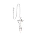 Large Silver Plated Spiral Pendulum (PEND143)