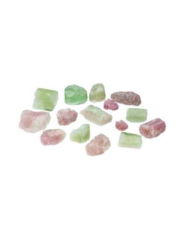 Tormalina rosa e verde grezza