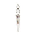 Baguette de canalisation des chakras en argent 925 avec quartz et chakras