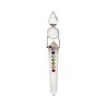 Quartzo Canalizando Rod com Chakras em Sterling Silver 925