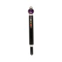 Baguette de canalisation des chakras en shungite, améthyste et quartz en argent