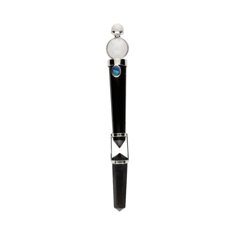 Bastone Canalizzatore in Shungite, Quarzo e Opale in Argento Sterling 925