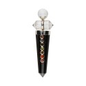 Bastone Canalizzatore in Shungite e Quarzo Biter e Chakre in Argento Sterling 925