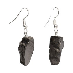 Orecchini in Shungite Cristallizzata con Bagno d'Argento