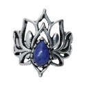 Silver Plated Ring with Lapis Lazuli -A80-