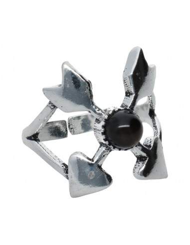 Bague plaquée argent avec minéraux -A78-