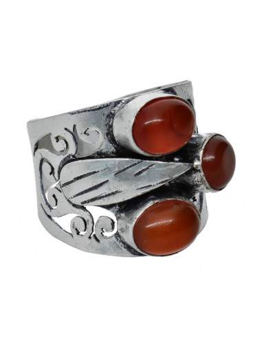 Silver Plated Ring with Mineral -A68-