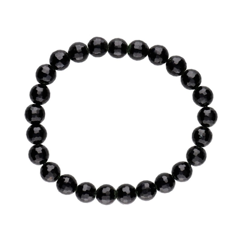 Bracciale Facettato in Tormalina Nera 8mm