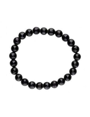 Pulseira Facetada de Turmalina Negra 8mm