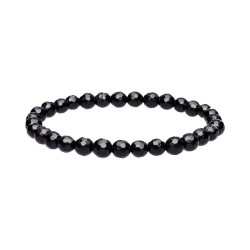 Bracciale Faccettato in Tormalina Nera 6mm