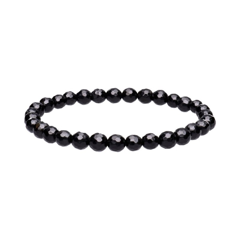 Bracciale Faccettato in Tormalina Nera 6mm