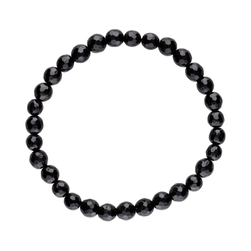 Bracciale Faccettato in Tormalina Nera 6mm