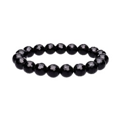 Bracciale Faccettato in Tormalina Nera 10mm