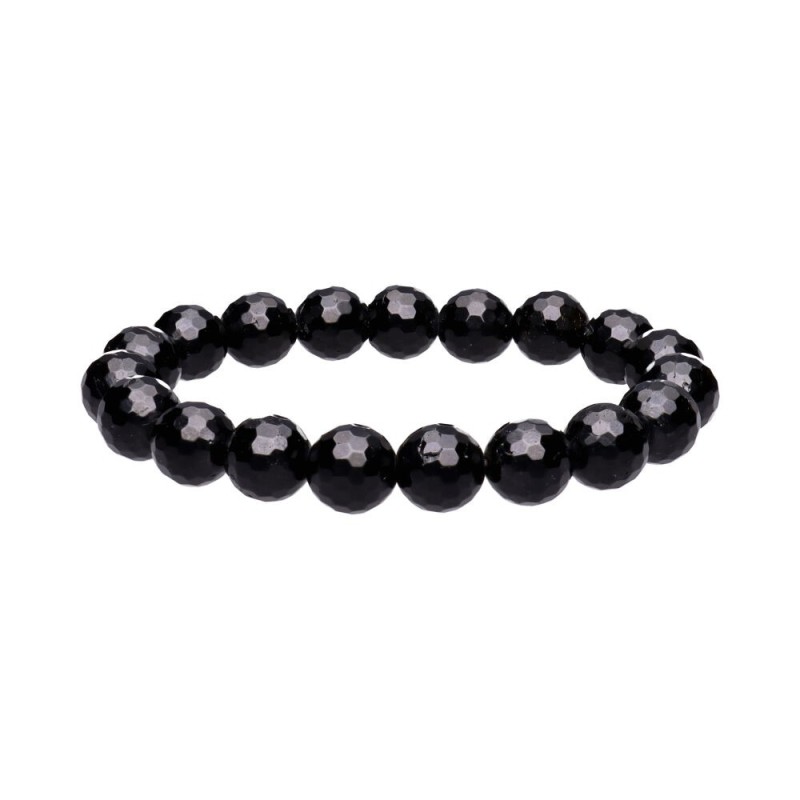 Bracciale Faccettato in Tormalina Nera 10mm