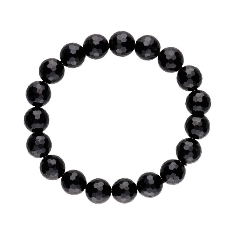 Bracciale Faccettato in Tormalina Nera 10mm