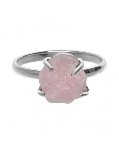 Anello di Morganite grezza in Argento...