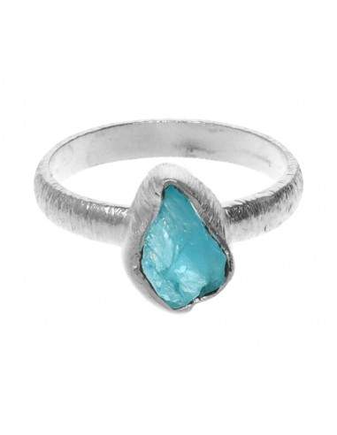 Anello di Apatite grezza in Argento...