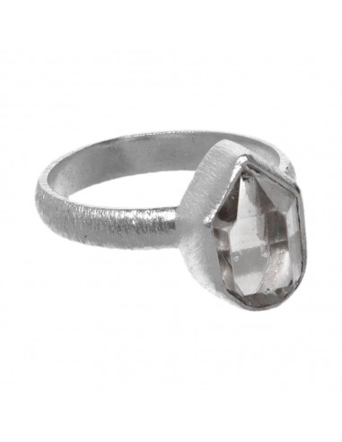 Anello di Herkimer grezzo in Argento...