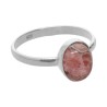 Small Oval Rhodochrosite Ring in Sterling Silver 925