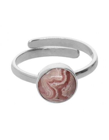 Anel de círculo de rhodochrosite...