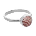 Small Rhodochrosite Circle Ring in Sterling Silver 925