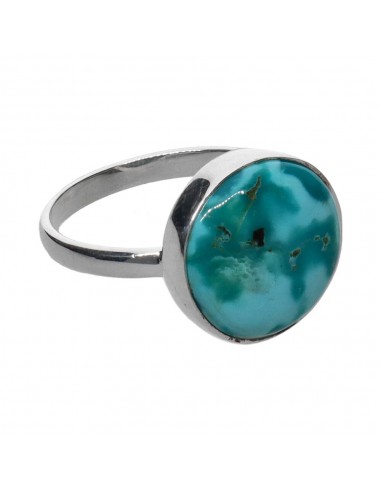 Medium Turquoise Circle Ring in 925...