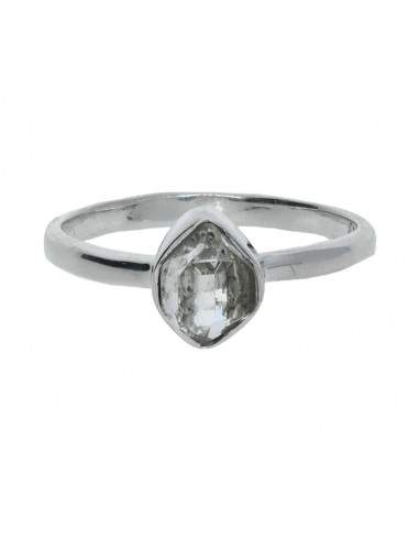 Anello in quarzo Herkimer in argento...