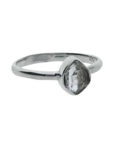 Anello in quarzo Herkimer in argento...