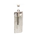 Sélénite avec Tourmaline Pendentif Plaqué Argent