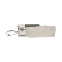 Pendente in Selenite con Tormalina in Bagno d'Argento