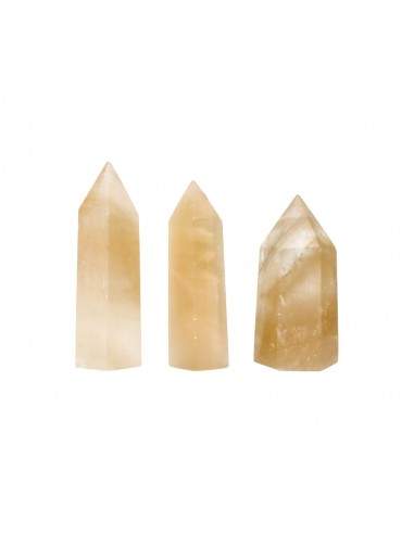 Punte lucidate di calcite miele