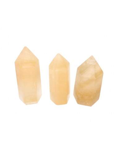 Punte lucidate di calcite miele