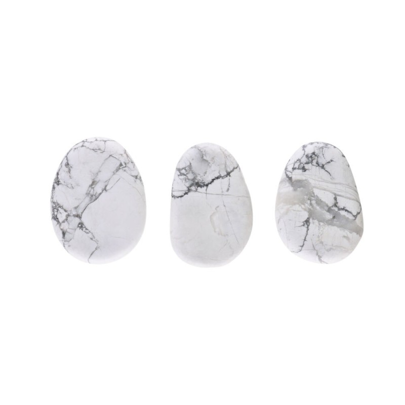 Ciottolo piatto levigato in howlite