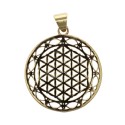 Pendentif double cercle Fleur de vie en bronze -54-