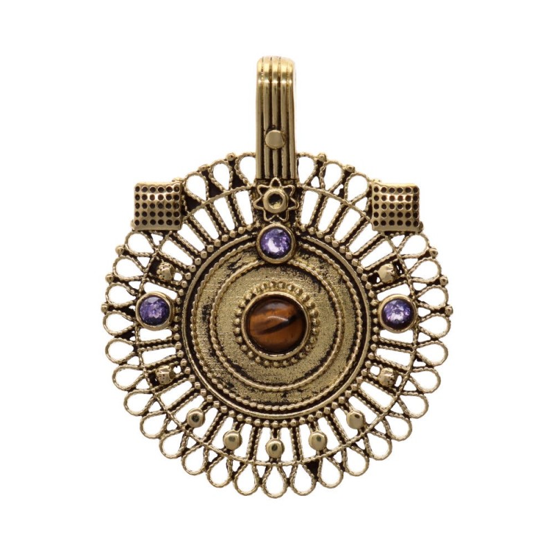 Ciondolo in Bronzo con Minerale -50-