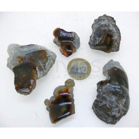 Semi-polished raw Fire Agate
