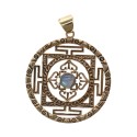 Colgante de Bronce Simbologia Con Mineral Aleatorio -110-