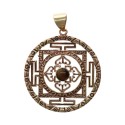 Colgante de Bronce Simbologia Con Mineral Aleatorio -110-